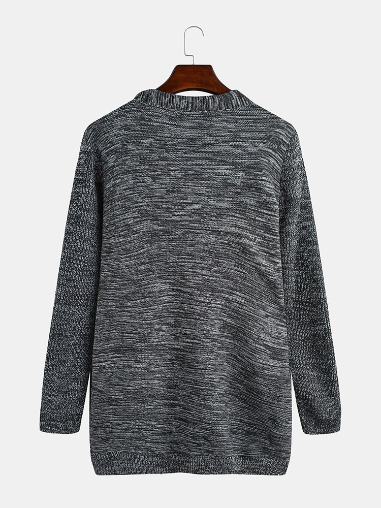 2023 inverno nuovo stile da uomo a maniche lunghe lavorato a maglia colore misto casual top cardigan maglione giacca a vento senza bottoni_voghion.com