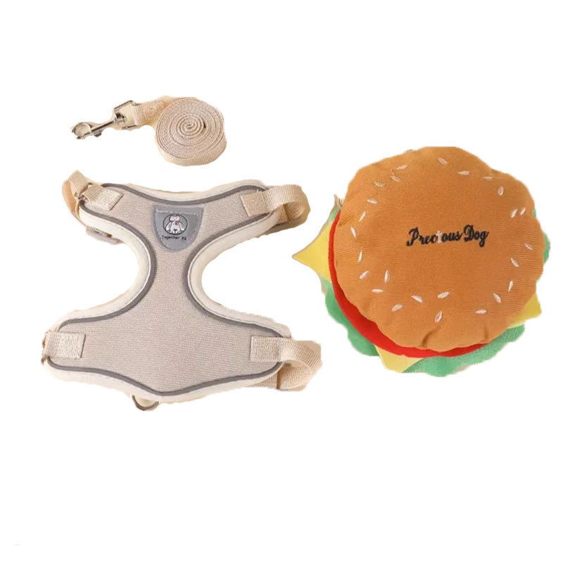 Mascota auto-mochila Correa hamburguesa chaleco Teddy gato Internet celebridad correa de pecho KFG perro cuerda para caminar
