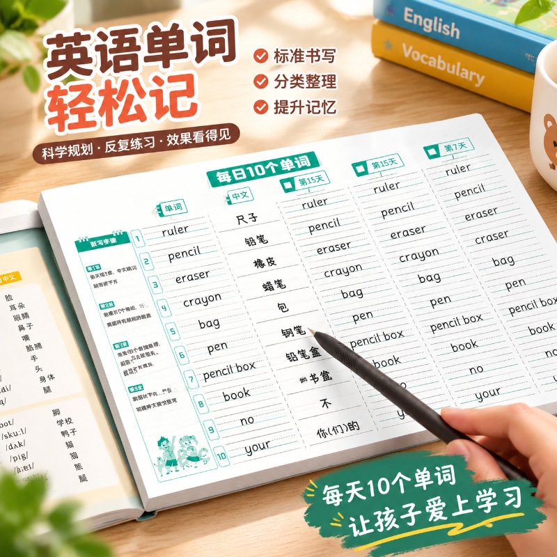 English vocabulary dictation notebook for elementary and middle school students, Ebbinghaus memory aid, forgetting curve practice notebook English vocabulary dictation notebook for elementary and middle school students, Ebbinghaus memory aid, forgetting curve practice notebook