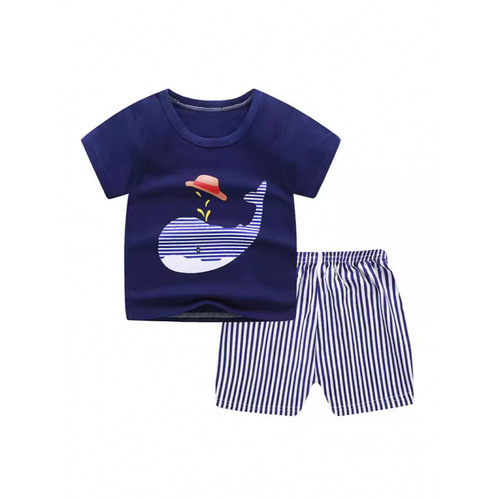 Children's new summer cotton short-sleeve set for boys and girls, large size children two-piece set, one-piece drop shipping children's clothing