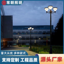 太阳能感应高杆灯led欧式古典中华灯特色小区别墅花园3头景观灯