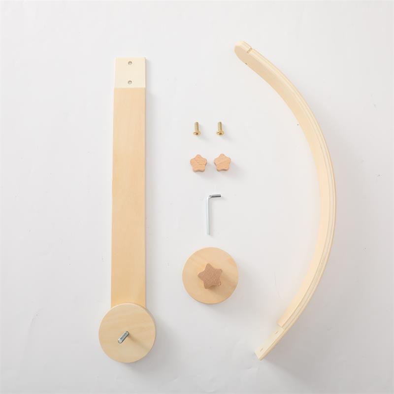 Campana de cama recién nacida colgando soporte de altura ajustable bebé sonajero giratorio de madera soporte curvo campana de cama de pájaro volador