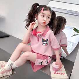 夏季女童套装2024新款儿童宝宝中小童卡通短裤短袖夏装休闲两件套