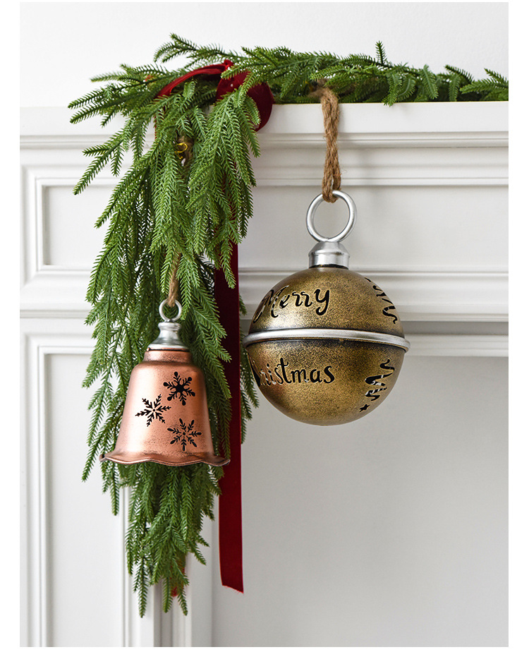 Weihnachtsbaumglocken-Set | Hängender Anhänger aus Eisen mit Klang für Weihnachtsbaum- und Partydekorationen_voghion.com