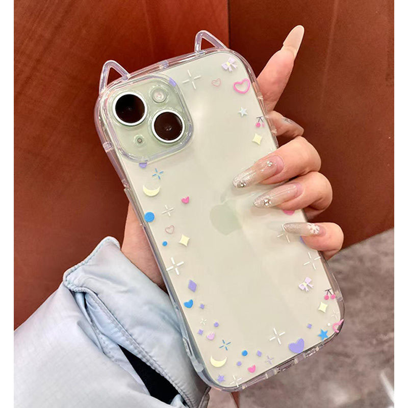 Little Star for Apple 16 Phone Case 16PROMAX Cat Ear Phone Case 13 14 15 Soft Case 12pro Little Star for Apple 16 Phone Case 16PROMAX Cat Ear Phone Case 13 14 15 Soft Case 12pro