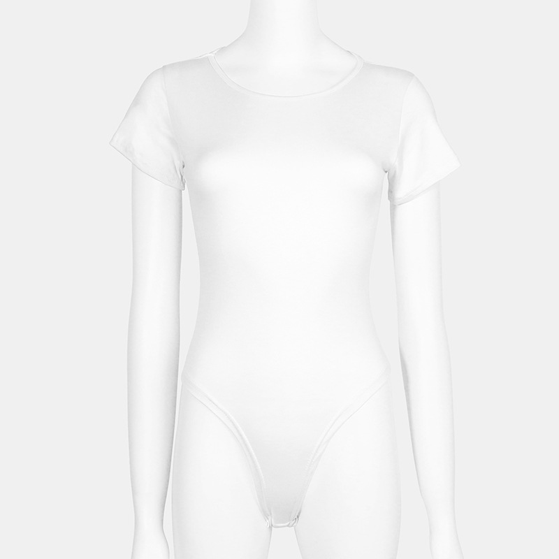 2023 Verano nuevo transfronterizo europeo y americano de comercio exterior de las mujeres de cuello redondo de manga corta Camiseta de una pieza