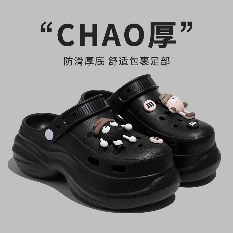 Thick Sole Hole Shoes Women's Summer Outer Wear 2025 New Indoor Home Non-Slip Shoe Feeling Baotou Sandals and Slippers for Women