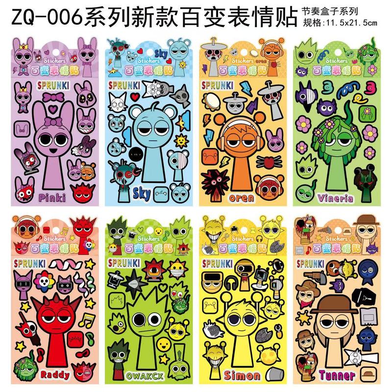 Popular Rhythm Box Stickers Cartoon Creative Dress-Up Stickers Free of Cutting DIY Collage Stickers Wholesale