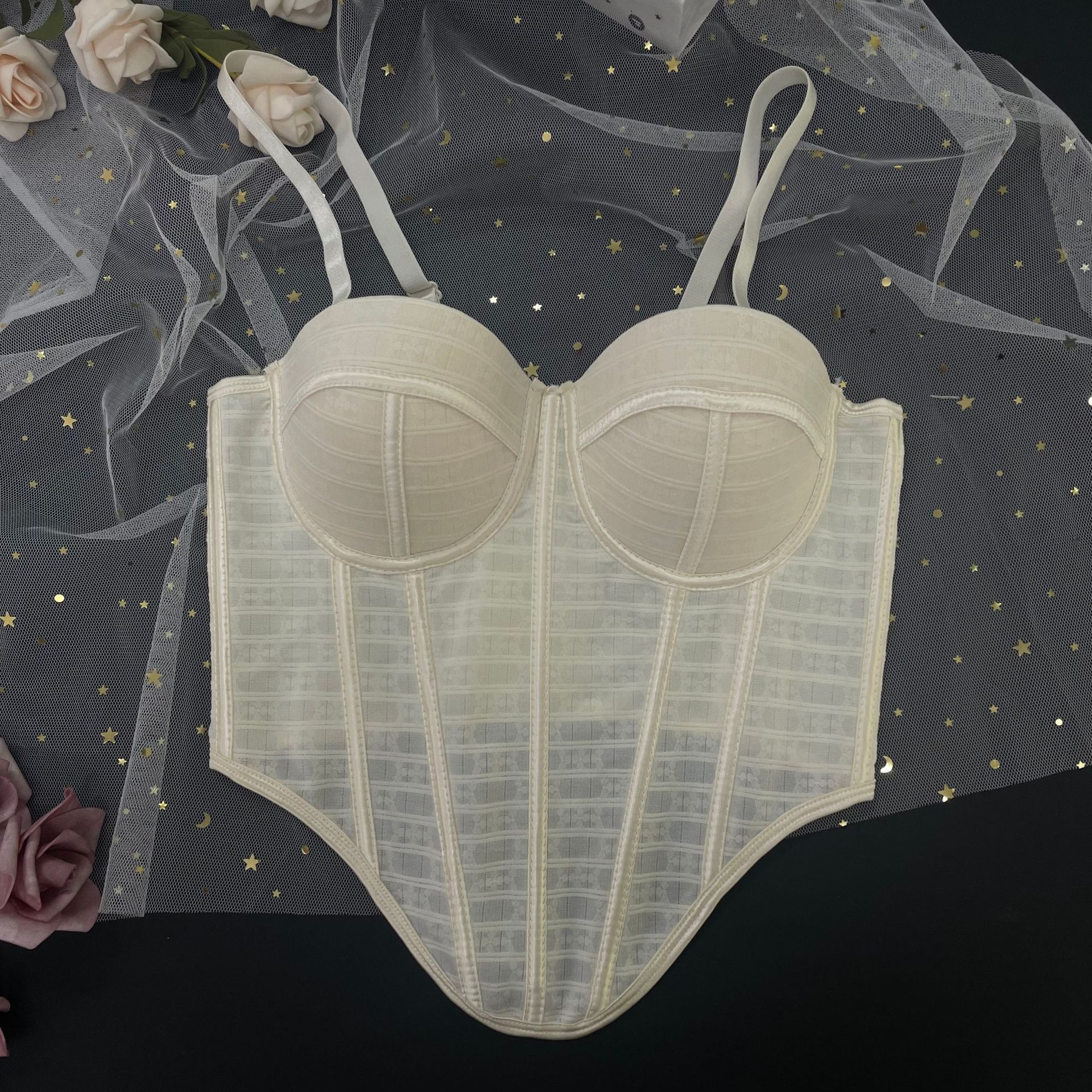 Chica caliente europea y americana tendencia de personalidad callejera de venta caliente irregular cinturón corpiente de hueso de pescado dentro y fuera de ropa interior