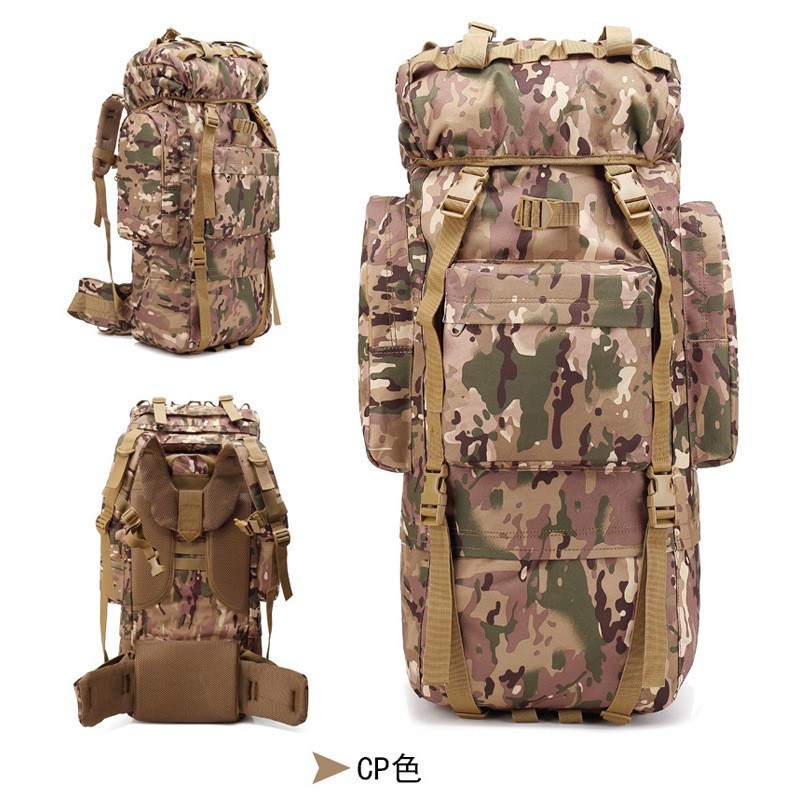Transfronterizo personalizado al aire libre recargable caminata montaña mochila camping 65l mochila cubierta de lluvia bolsas tácticas en forma de U-suporte