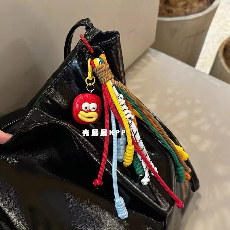 彩虹色可爱搞怪香肠嘴彩色韩系ins包挂件情侣书包钥匙扣撞色挂链|undefined