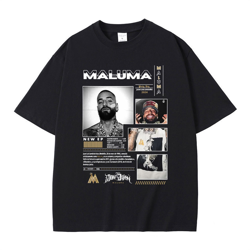 Men's T-Shirt Music Rap Album Women's Men's Casual Maluma Street T-Shirt Cotton T-Shirt Fashion Cover Hip-Hop Singer Men's T-Shirt Music Rap Album Women's Men's Casual Maluma Street T-Shirt Cotton T-Shirt Fashion Cover Hip-Hop Singer