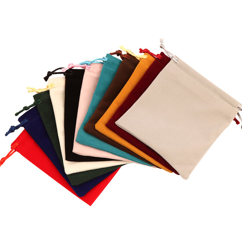Jewelry bag with drawstring top, high-end velvet bag with gold edge and gold pocket gift, jewelry packaging bag, wholesale and customization