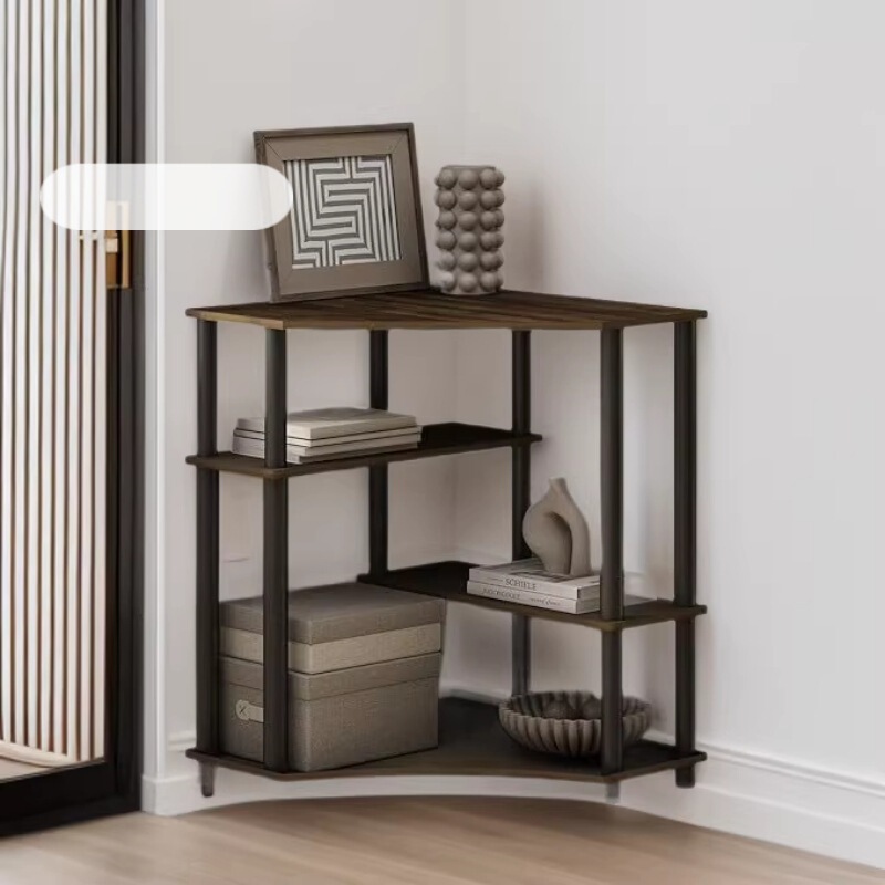 Furinno Turn-N-Tube Storage Rack 4-Tier Corner Shelf Display Rack Corner Bookshelf for Organizing Furinno Turn-N-Tube Storage Rack 4-Tier Corner Shelf Display Rack Corner Bookshelf for Organizing