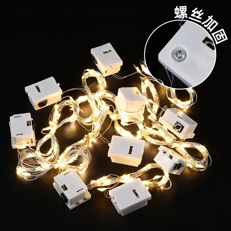 LED copper wire string lights, battery-powered (LR44/2032), waterproof, multi-length & color modes