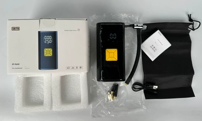 car portable air pump | Hava nasosu - yellow-3-cells-2000mah-type-c-preset-tire-pressure-auto-stop-when-full