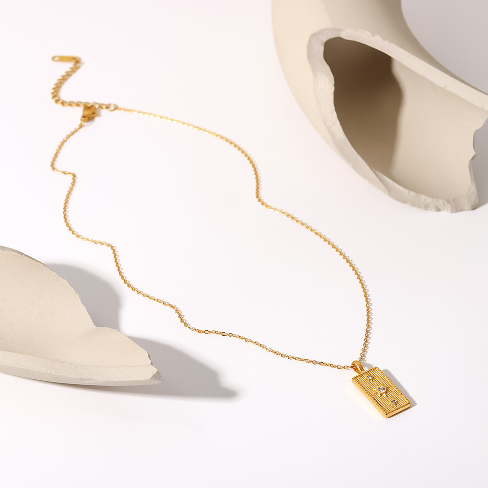 Fashion Sun Stainless Steel Necklace Gold Plated Zircon Stainless Steel Necklaces