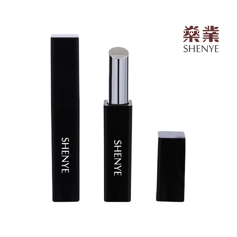 燊业磁扣口红管细长口红空管 黑色方形口红管 润唇膏管化妆品包材