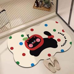 珪藻泥フロアマット漫画かわいい犬浴室シンクフロアマット家庭用浴室吸水速乾フロアマット