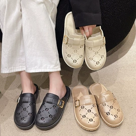 厚底拖鞋;平底拖鞋;男式一字拖