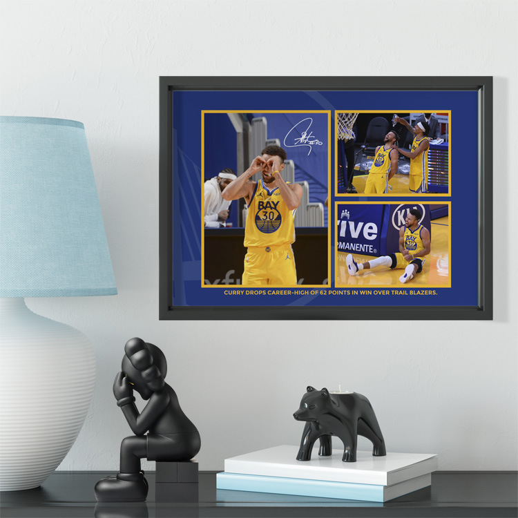 Wholesale Warriors Curry's 62-point record night classic solid wood decorative photo frame photo wall table hanging frame piece for home