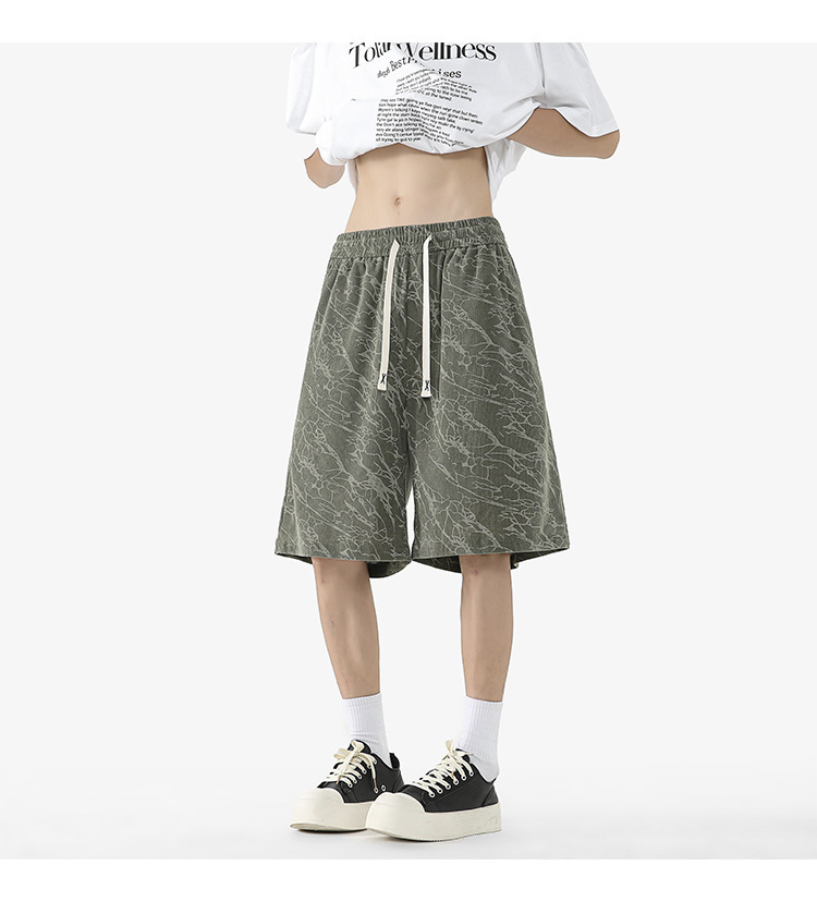Men's Plus Size Casual Shorts Hong Kong Style Summer Thin Loose Straight Breathable Five Point Shorts Versatile Men's Clothing_viptrois.com