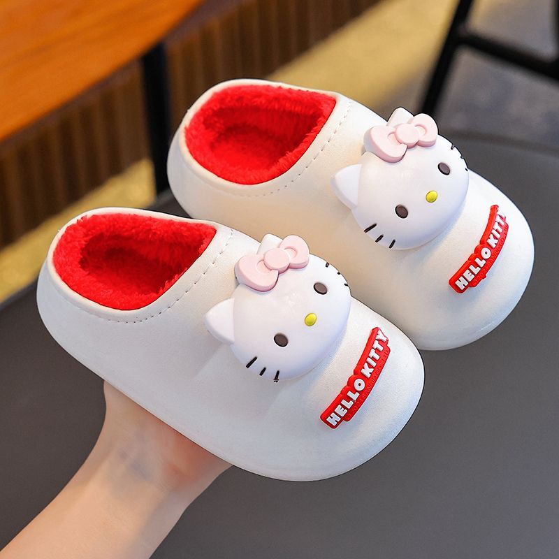 Sanliou otoño y invierno bolsas de niños zapatos de tacones de algodón para niñas calientes y almacenamiento impermeable Lomi zapatillas de algodón para padres e hijos