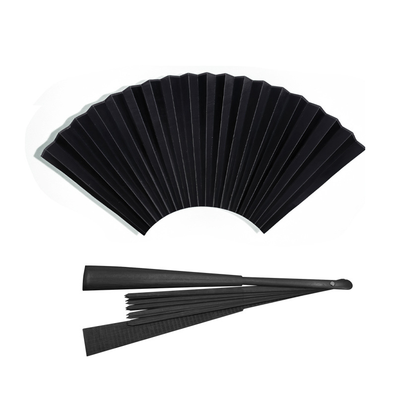 Impresión de logotipo de 10 pulgadas de tela de seda ventilador plegable personalizado estilo chino inscripción de tela de seda roja y negra ventilador de tela de seda en blanco al por mayor