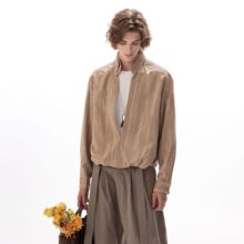 秋季设计长袖衬衫新款时尚2025宽松休闲两件高级衬衣百搭男装发完