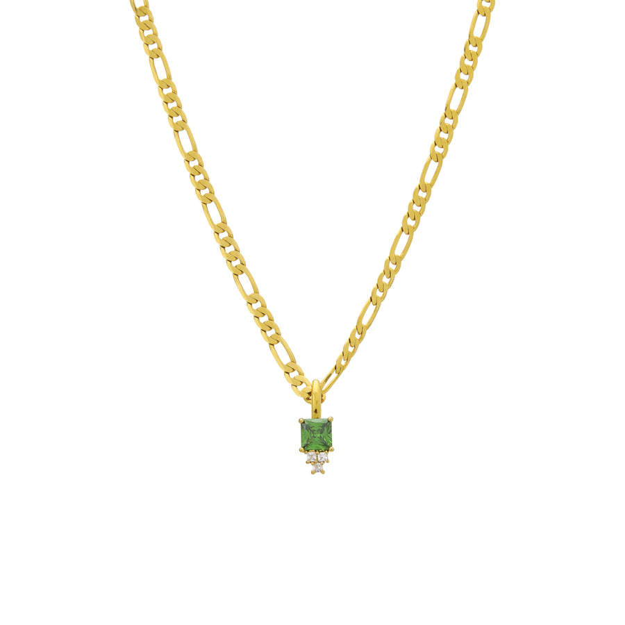 Collar de Circonitas de Colores, Bañado en Oro, Estilo Minimalista