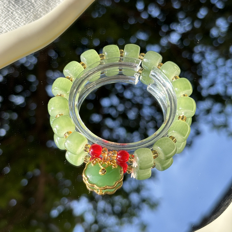 S047-그린 안전 잠금 장치 둔둔 그린 비즈 팔찌#SZ337 모델