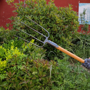 Agricultural Pitchfork small size Large Steel Fork Household Iron Fork Pitchfork Turnaround Fork Cow Dung Three-strand Fork Four-strand Fork Makou Steel