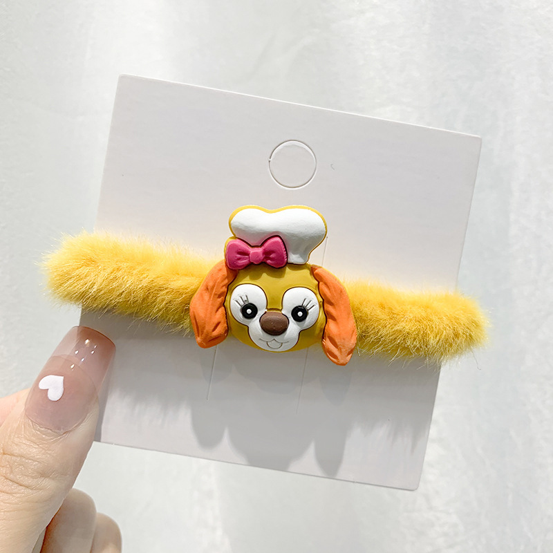 Xingdelu banda de pelo de felpa estilo coreano cuerda de pelo simple lazo banda de goma de pelo ins otoño e invierno nueva cuerda de pelo de piel de dibujos animados