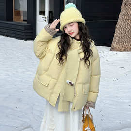 女童羽绒棉服冬装2025新款女大童加厚面包服儿童冬季短款棉衣外套