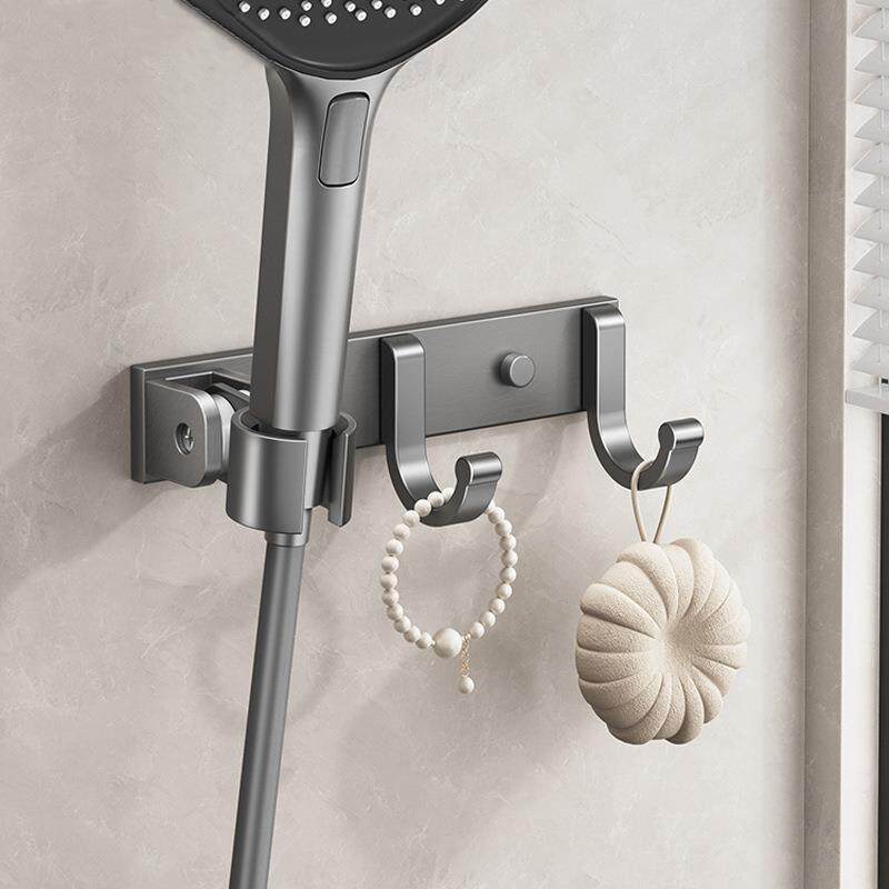 Bathroom Shower Head Holder, No-Drill Shower Base, Showerhead Rack, Fixed Bracket, Storage Rack, Space Aluminum Accessories