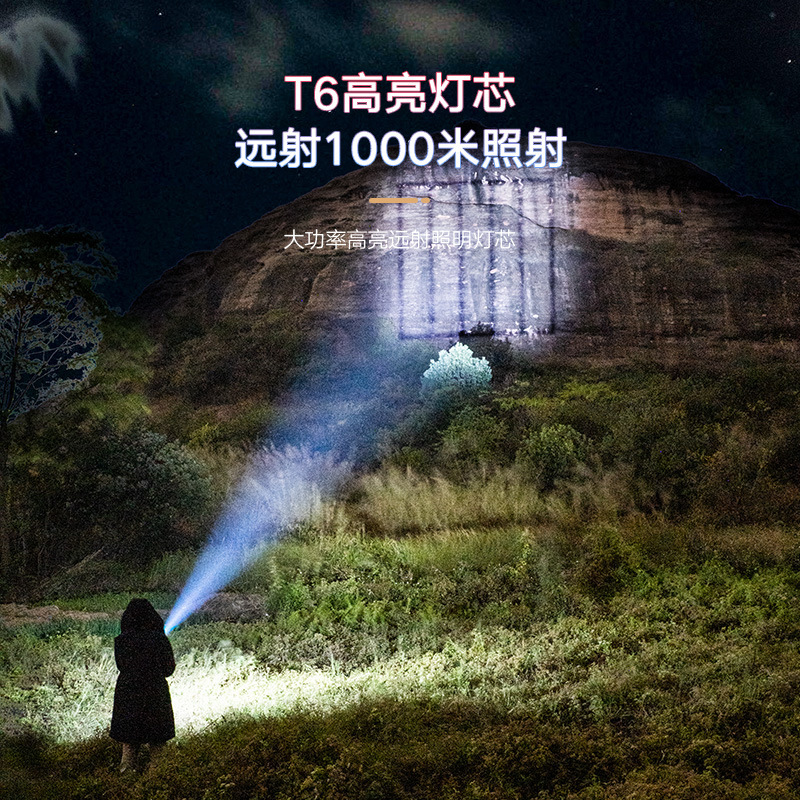 Cross-border ABS luz fuerte enfoque linterna al aire libre portátil hogar comúnmente utilizado linterna distribución linterna caliente