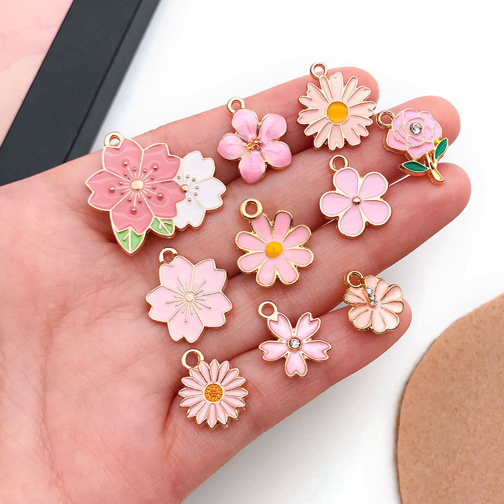 Rhinestones Inlay Material 1 Piece 11.4*14.6mm 16 * 18 Mm 9*18mm Alloy Rhinestones Flower Pendant