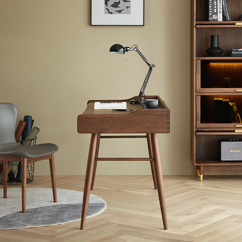 Mesa de escritorio de madera sólida estilo nórdico estilo japonés mesa de trabajo de computadora cereza red pequeña casa muebles de madera de nuez negra