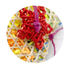 Parrot toy, bird toy, wire-wrapped grass rope toy, bamboo-woven wire-wrapped toy, paper-wrapped wire-wrapped parrot toy