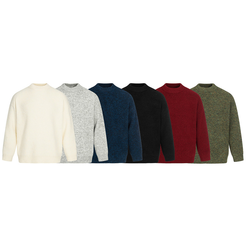 Gu Ye Men's Japanese Style Trendy Brand 2025 Autumn New Six-Color Alpaca Wool Knit Sweater Basic Crew Neck Sweater