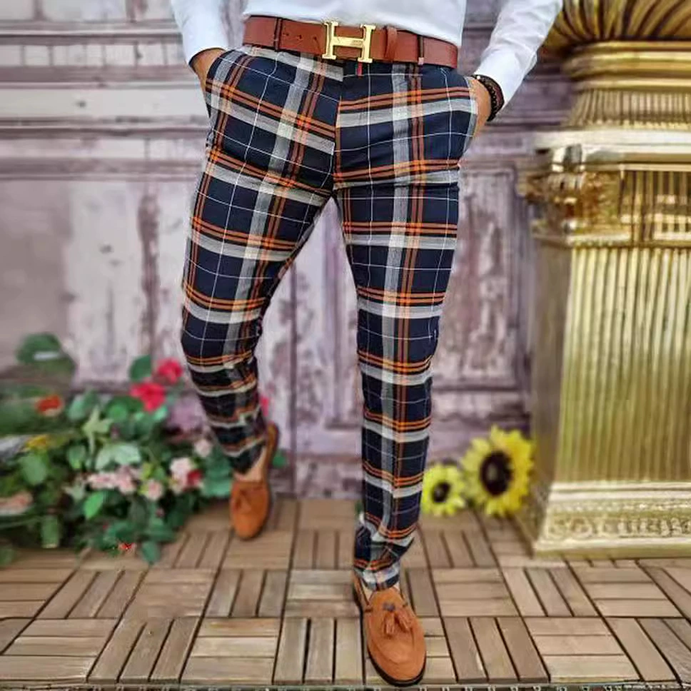 (Cross-border trading), trousers for leisure, European style, print, mid rise