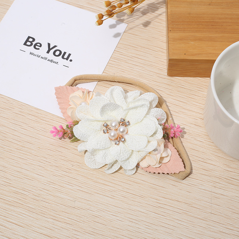 Fábrica al por mayor nuevo estilo pastoral de nylon Flor del pelo del bebé banda fresca foto accesorios para el cabello