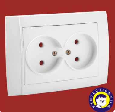 【厂家供应】欧式插座 两位墙壁平插 带安全门嵌入式插座