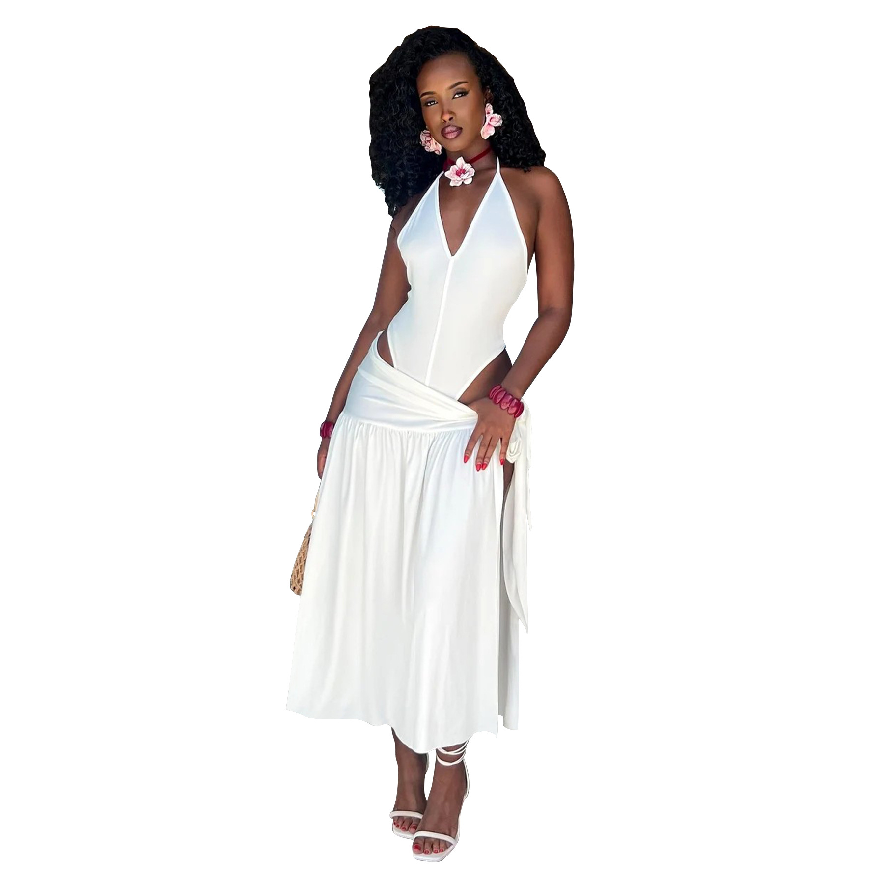 284g Weight Sleeveless Sleeve Length Polyester Fabric Type Skirt Co-ord Set Sets Type 2 Pieces Set Quantity Holiday, Street Occasion Strap Neckline Slim Fit Type Solid Color Pattern Summer Season Women's Gender Streetwear Style Holiday Street Women's Streetwear Solid Color Polyester Skirt Co-ord Set Skirt Sets 32