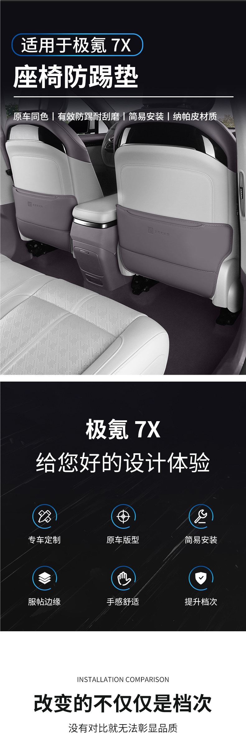 26 Models of Zeekr 7X Seat Anti-Kick Pads, Special Rear Seat Back Protection Pads, Modified Car Accessories