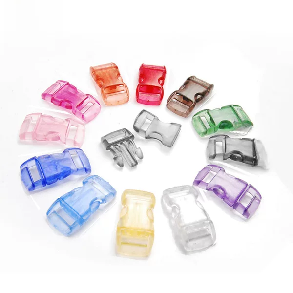 Transparent Colorful Mini Buckle 10mm Pet Collar Buckle Outdoor Paracord Bracelet Braided Buckle in Stock