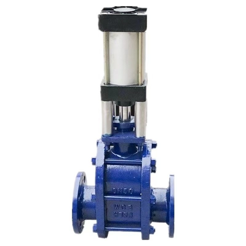 Z644Y-10C 气动高温合金耐磨钢双闸板阀 干灰粉尘进料阀厂家直供