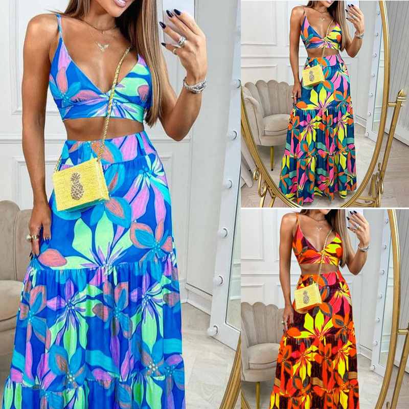 Women's Hawaiian Printing Polyester Printing Skirt Sets display picture 1