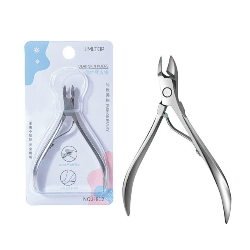 LMLTOP tijeras para piel muerta de acero inoxidable, alicates para eliminar la piel muerta, alicates para manicura de belleza de una sola punta, herramientas de belleza para uñas H812