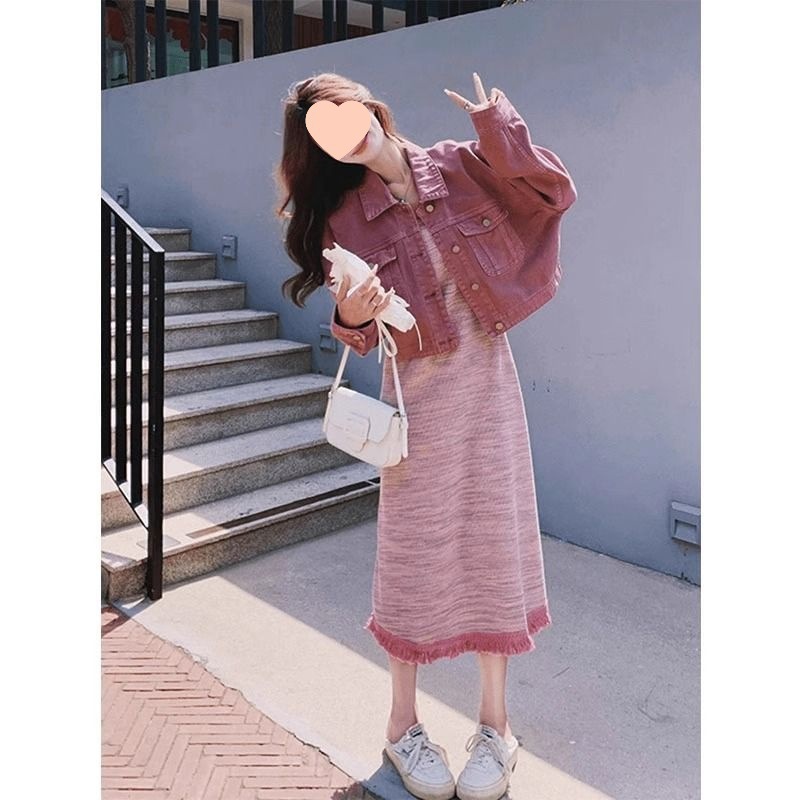 温柔风减龄其他外套连衣裙两件套女早秋2025新款超好看吊带连衣裙|undefined